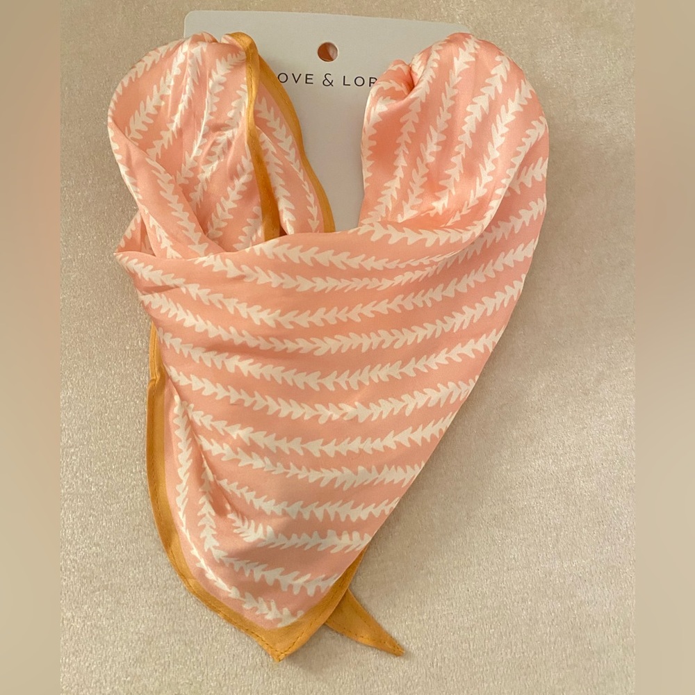 Vday special! LOVE & LORE Silk Scarf Neckerchief Neck Head Scarf Wrap